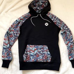 Hooey aztec women's XS pullover hoodie black